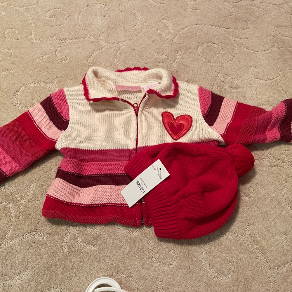Girls sweater and beanie, size 2